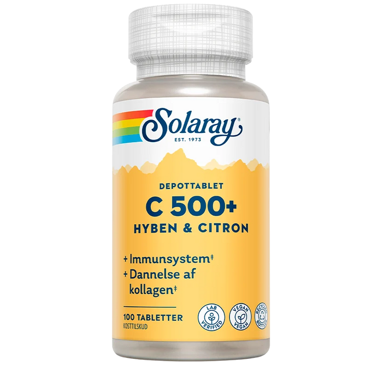 Solaray C 500+ Ruusunmarja & Lemon (100 tablettia)
