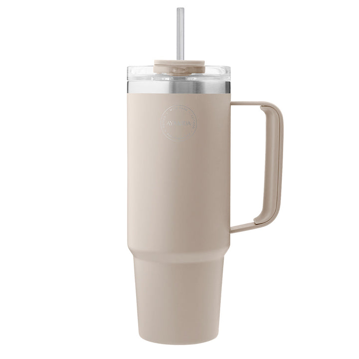 AYA&IDA Thermo Cup with Straw - Cream Beige (885 ml)