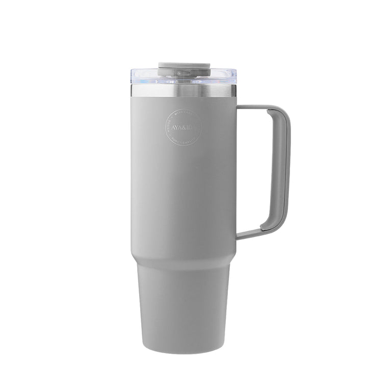 AYA&IDA Thermo Cup with Straw - Light Grey (885 ml)