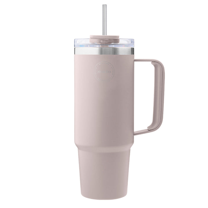 AYA&IDA Thermo Cup with Straw - Soft Rose (885 ml)