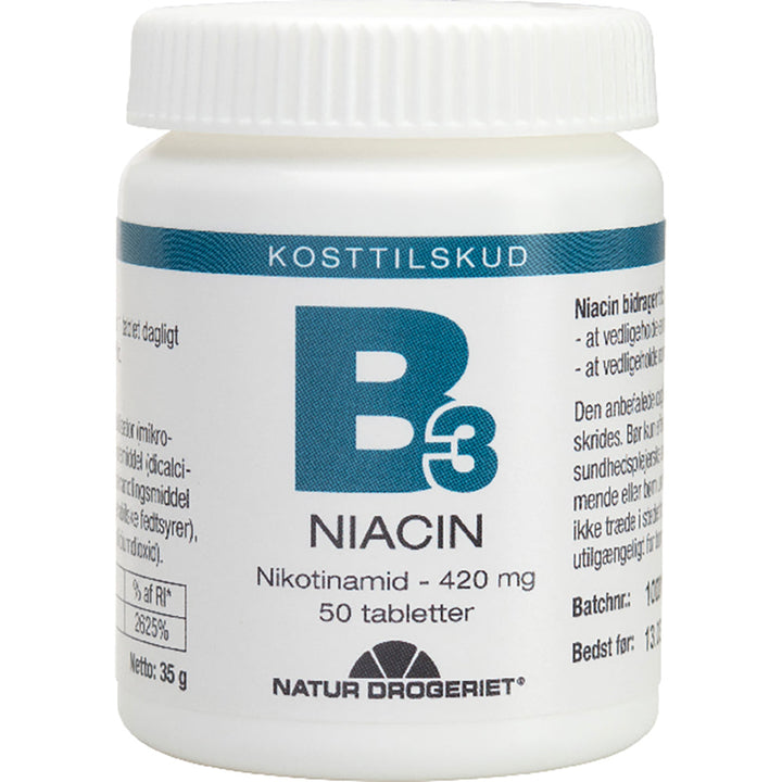 Natur Drogeriet B3 Niacin nikotinamid 420 mg (50 kpl)