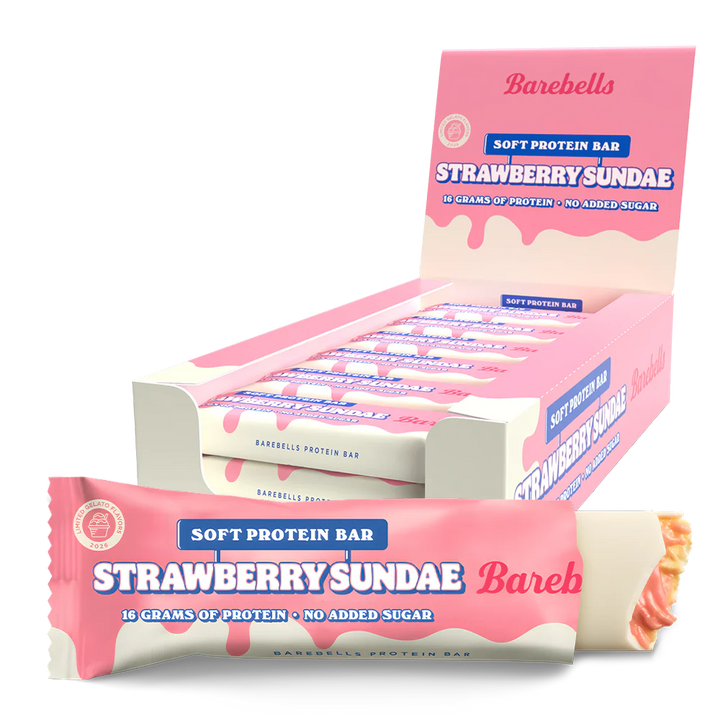 Barebells Soft-proteiinipatukka - Strawberry Sundae (12 x 55 g)