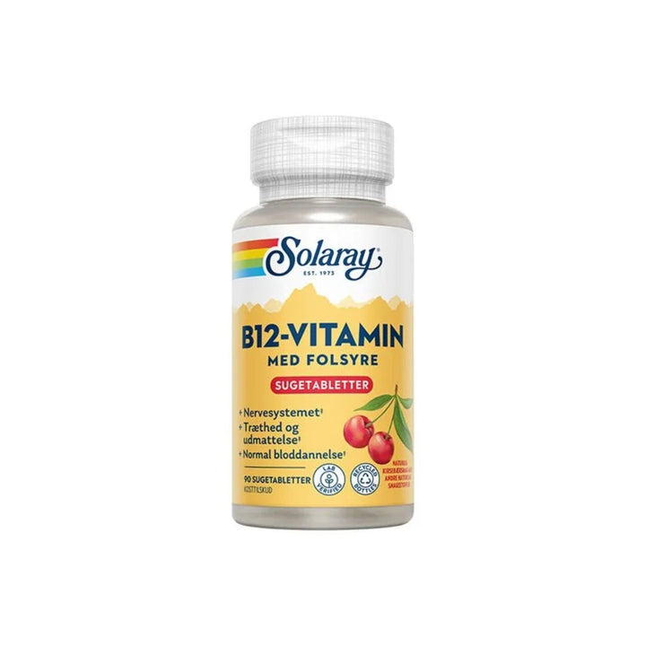 Solaray B12 Vitamin + foolihappo (90 tablettia)