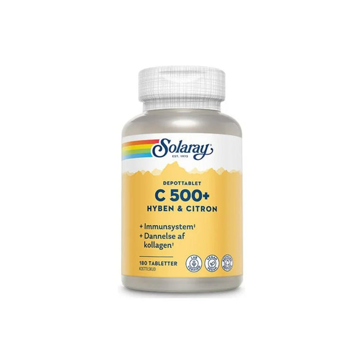 Solaray C 500+ Ruusunmarja & Lemon (180 tablettia)
