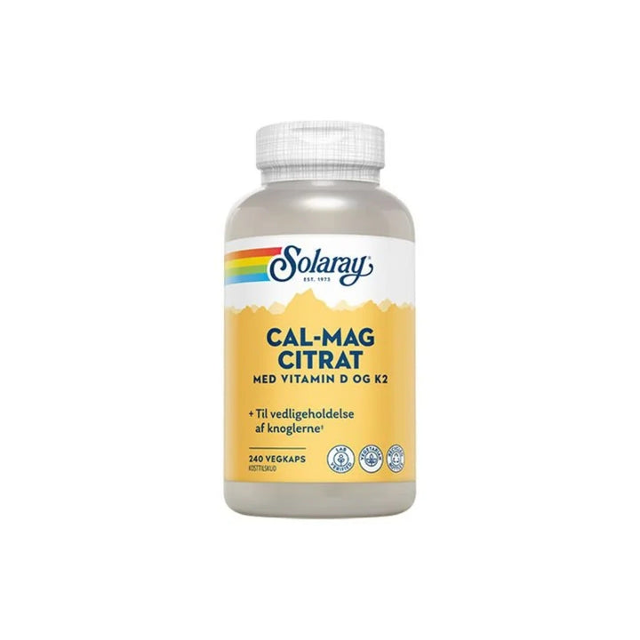 Solaray Cal-Mag Citrat + D- ja K2-vitamiini (150 kapselia)