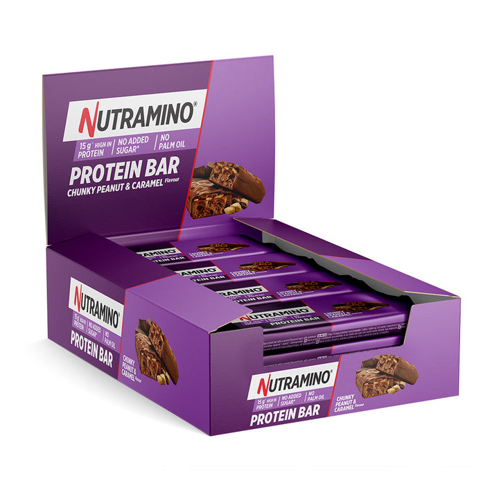 Nutramino Proteiinipatukka - Chunky Peanut & Caramel (12 x 55 g)