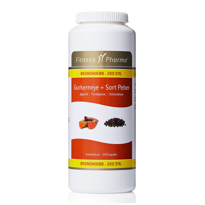 Fitness Pharma Kurkuma + Sort Peber LUOMU (200 kpl)
