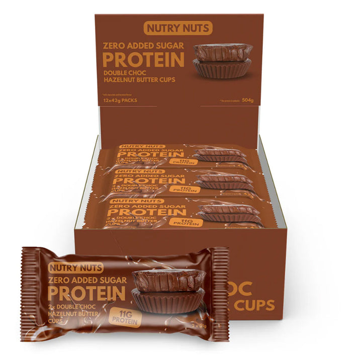 Nutry Nuts Hazelnut Butter Cups - Double Chocolate Hazelnut (12 x 42 g)