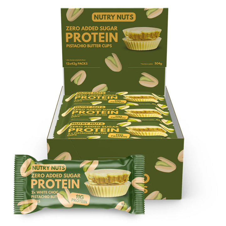 Nutry Nuts Pistachio Butter Cups - White Chocolate Pistachio (12 x 42 g)