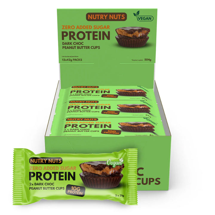 Nutry Nuts Peanut Butter Cups - Dark Chocolate Vegan (12 x 42 g)