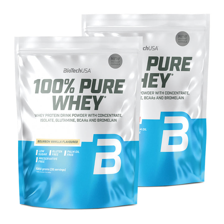 BioTechUSA 100% Pure Whey - Proteiinijauhe (2 x 1 kg)