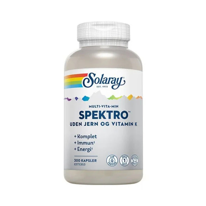 Solaray Spektro Multi-Vita-Min ilman rautaa ja K-vitamiinia (200 kapselia)