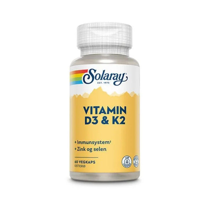 Solaray Vitamin D3 & K2 (60 kapselia)